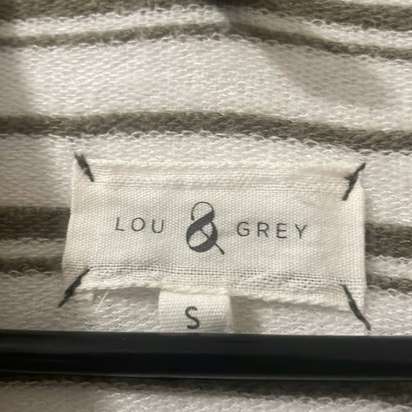 Lou & Grey Cowl Neck Sweater in Cream and Gray Stripes Size S - Picture 4 of 7